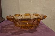 Large Art Deco Amber Glass Bowl