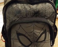 Spiderman pull back pack w. handle school suitcase