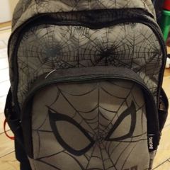Spiderman pull back pack w. handle school suitcase