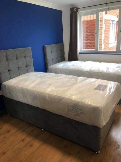 New Divan Beds Instock. All Sizes Available. All Colours Available.. Drawers Option Available. Tufted Memory Foam Mattresses Available