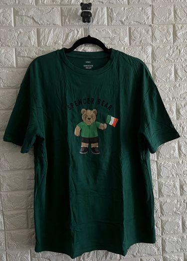 M&S Spencer Bear Green T-shirt Size 15-16 years