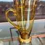 Vintage Hand Blown Amber Tall Glass Cocktail Jug or Vase 1960s Image 7