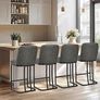 Bar Stools Set of 2, Kitchen Breakfast Bar Chairs, with Backrest, Steel Frame, Modern Barstool Set, Pub Stools, Sturdy Metal Frame, for Dining Room, Kitchen, Party (Grey) Image 7