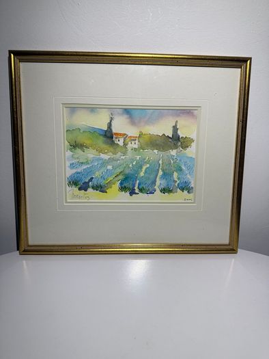 Original Gerard Chambeltaz - Framed Watercolour Landscape