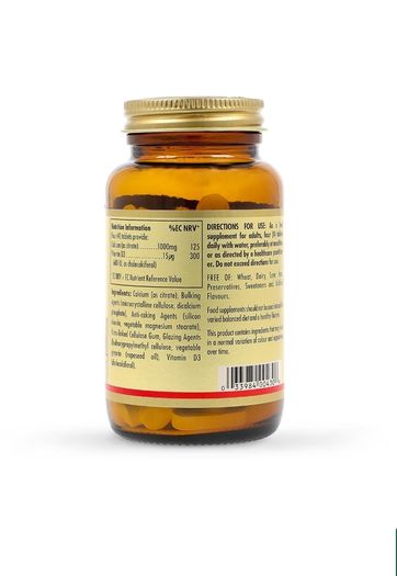 Solgar Calcium Citrate with Vitamin D3 60 Tablets