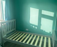 Grey single bed
