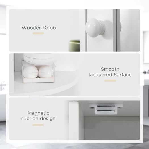 Wall Mount Mirror Cabinet Storage Bathroom Cupboard w/ Single Door and Shelves (FREE POSTAGE)