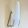 1 x Mid Century Philips Louis Kalff Wall Light Sconce, Opaline Milk Glass Black Wire Frame, 70s Dutch Image 2