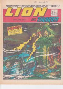Lion And Thunder 30th June 1973 Adam Eterno Uk Bronze Age Comic