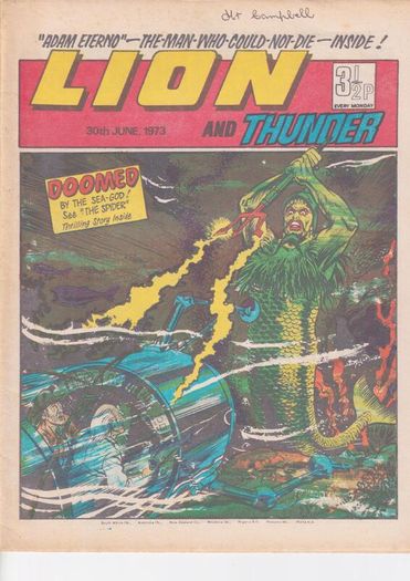 Lion And Thunder 30th June 1973 Adam Eterno Uk Bronze Age Comic