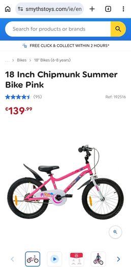 Girls Bike Chipmunk Kids 18 inch Bike - For Sale
