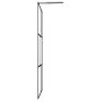 Walk-in Shower Wall with Tempered Glass Black 115x195 cm Image 3