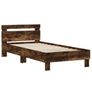 Bed Frame without Mattress with LED Lights Smoked Oak Image 4