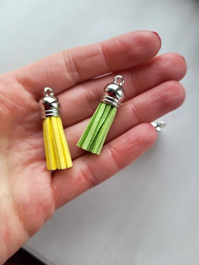 Faux leather tassel for making jewelry and other crafts 3pcs NEW