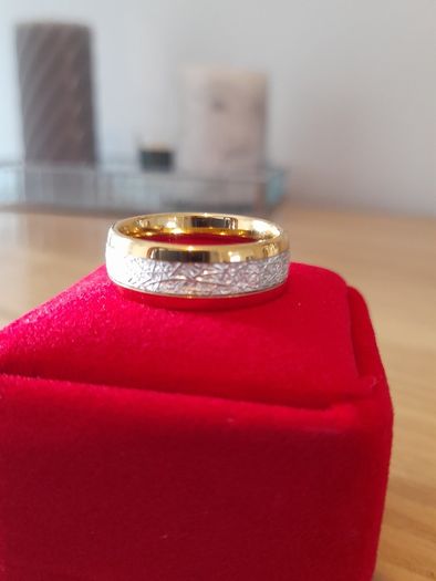 Tungsten carbride ring 14k gold plated size 10.5