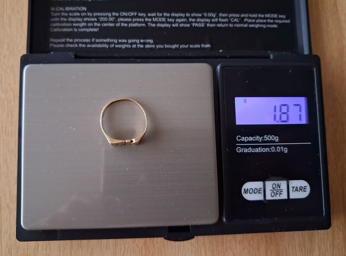 9ct gold ring size M