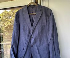 Calvin Klein Lord and Taylor Mens Blue Textured Blazer Jacket Size 44R US 54 EU