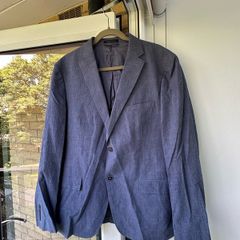 Calvin Klein Lord and Taylor Mens Blue Textured Blazer Jacket Size 44R US 54 EU