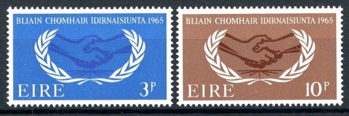 Ireland 1965 Scott # 202-203 International Co-Operation Year - Complete Set - Mint Never Hinged