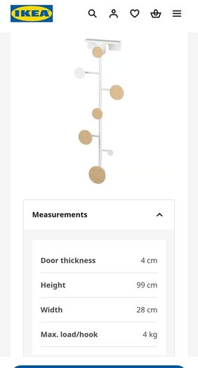 IKEA Barfis Over door Hanger