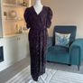 Ladies Yours London Curve Black Sequin Velvet Wrap Maxi Dress Image 5