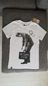 White Organic Cotton Graphic T-Shirt Dedicated (Size XS)