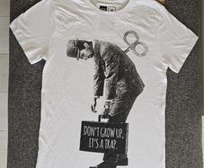 White Organic Cotton Graphic T-Shirt Dedicated (Size XS)