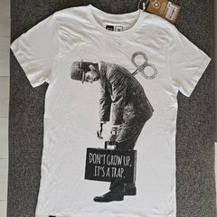 White Organic Cotton Graphic T-Shirt Dedicated (Size XS)