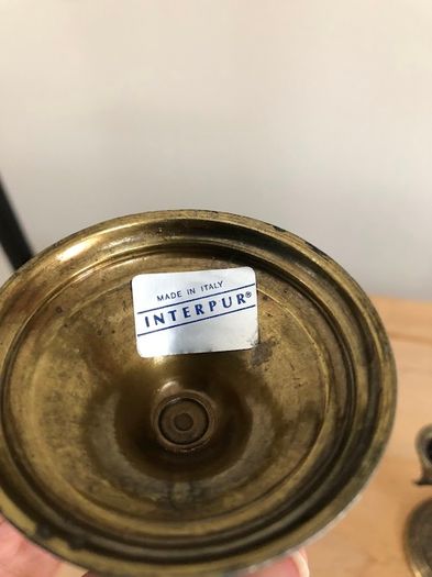 Italian brass mini candelabras