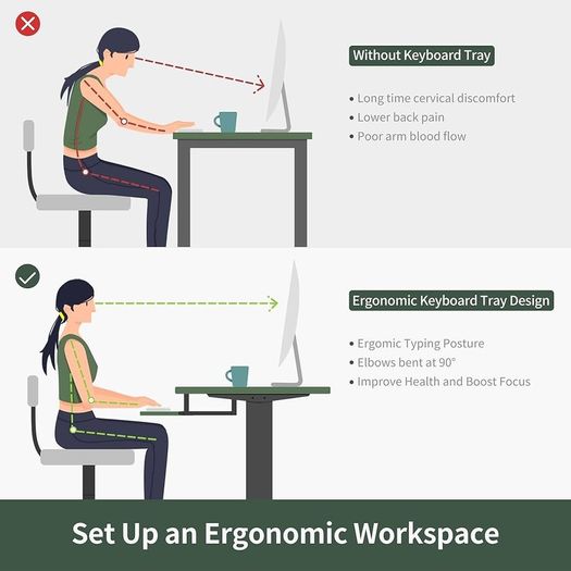 NEW SALE | Height Adjustable Electric Standing Desk with Keyboard Tray, 100 x 60 cm Sit Stand up Desk with Splice Board, Black Frame/Black Top
