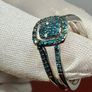 Diamond Stunning Blue Diamond Halo Ring Set (0.33 Ct) Image 3