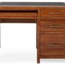 EBONY OFFICE DESK Dark Chestnut finish and a black leather inlay. Image 3