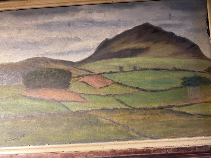 Original painting mid century landscape  of Dear Skryne  Co Meath by G R Campbell