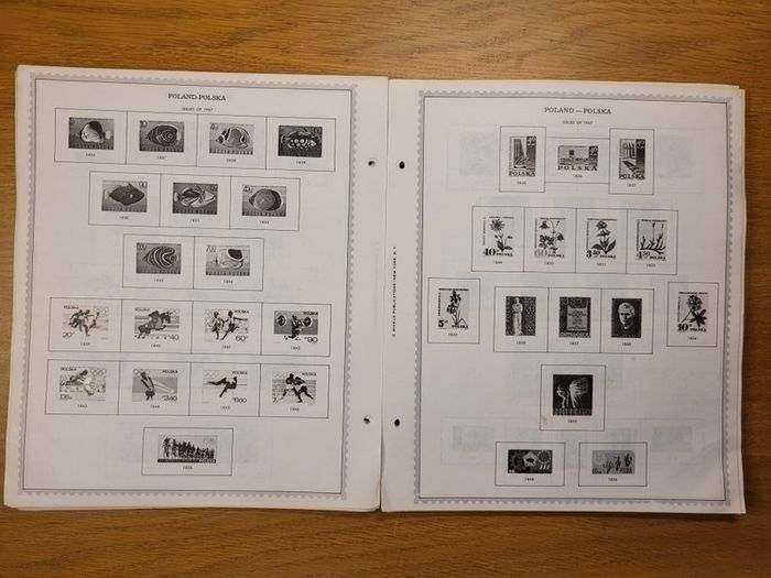 Poland 1946 -1983  Minkus Stamp album pages partially filled