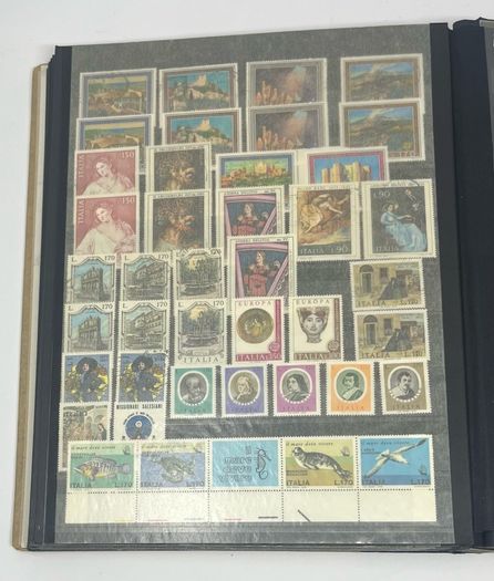 Collection: Cyprus, Greece, Italy and San Marino Stamps both mint an commemorative stamps on 41 pages