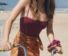 zara straight neck swimsuit brown