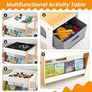 Kids Table and Chair Set, 4 in 1 Toddler Desk with Storage Drawer, Wooden Activity Table for 2 in 1 Detachable Tabletop,Bookshelf, Suitable for Classroom, Home, Nursery, Playroom Image 4