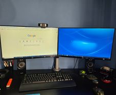 Dual monitor Stand with 2 x 24" LG monitors