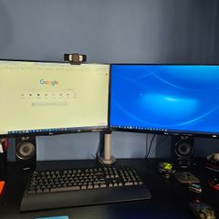 Dual monitor Stand with 2 x 24" LG monitors