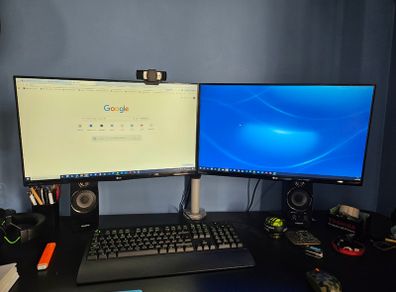 Dual monitor Stand with 2 x 24" LG monitors