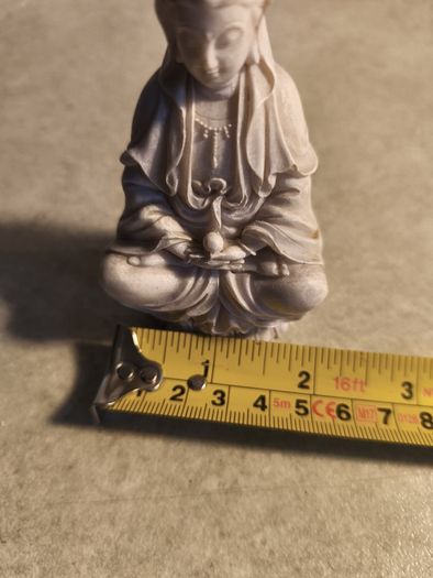 Vintage Chinese Buddhism Quan Yin Kwan-yin White Resin.