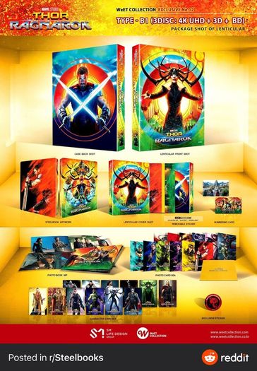 Thor Ragnarok 4K 3D & 2D Blu-ray Steelbook WeET Collection