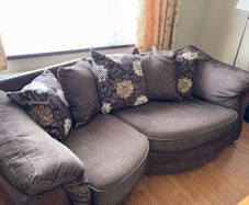 Brown sofa with armchair