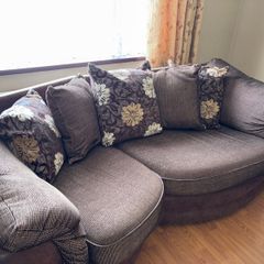 Brown sofa with armchair