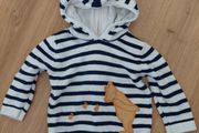 M&amp;S White/Navy stripe Disney Winnie the Pooh hooded jumper