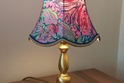 Vintage Brass table lamp polished in  matt &amp; gloss finish with original lamp shade   height 37cm