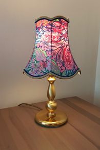 Vintage Brass table lamp polished in  matt & gloss finish with original lamp shade   height 37cm