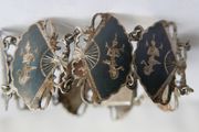 Vintage SIAM STERLING Silver 8 Panel Fan Bracelet L 7" - 20,36g