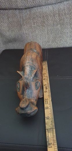 Wooden figures of rhino
