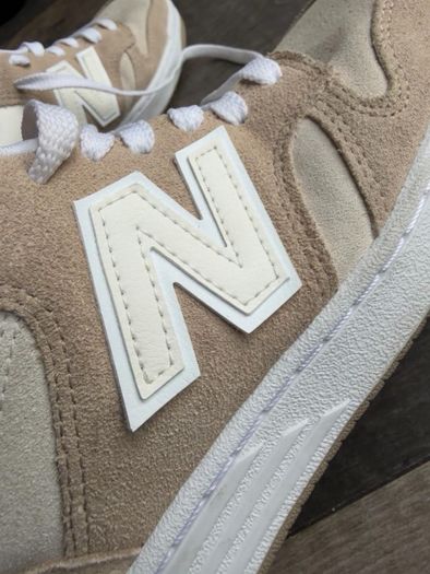 New Balance 480 Trainers UK 8 Beige Cream Suede Leather Retro Casual Sneakers